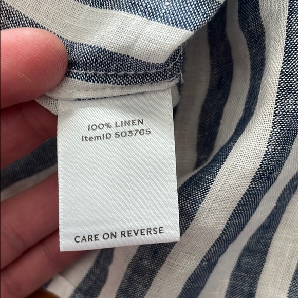 L.L. Bean lined Blue and White Striped Women's Top small - Picture 7 of 8